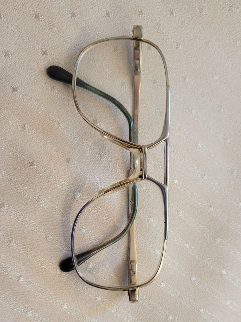 Vtg 1980s American Optical AO Safety Glasses Gold Metal Aviator Frames Z87 145